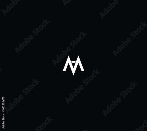 Free Download Letter AM or MA Mountain hill logo design with black background. - GFXLoad