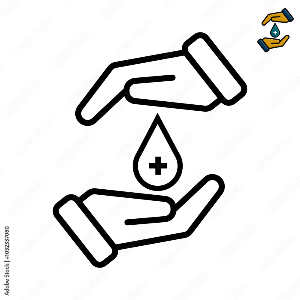 hand icon. take care of your blood health, live a healthy life, be orderly, take medicine, blood donation, anemia. outline design style. vector design template hand icon. take care of your blood health, live a healthy life, be orderly, take medicine, blood donation, anemia. outline design style. vector design template