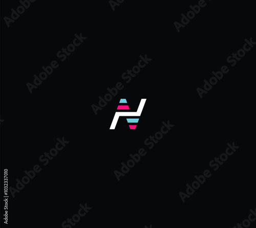 Outstanding professional H, HH, HN or NH initial based Alphabet icon logo. Premium Business logo White color on black background
