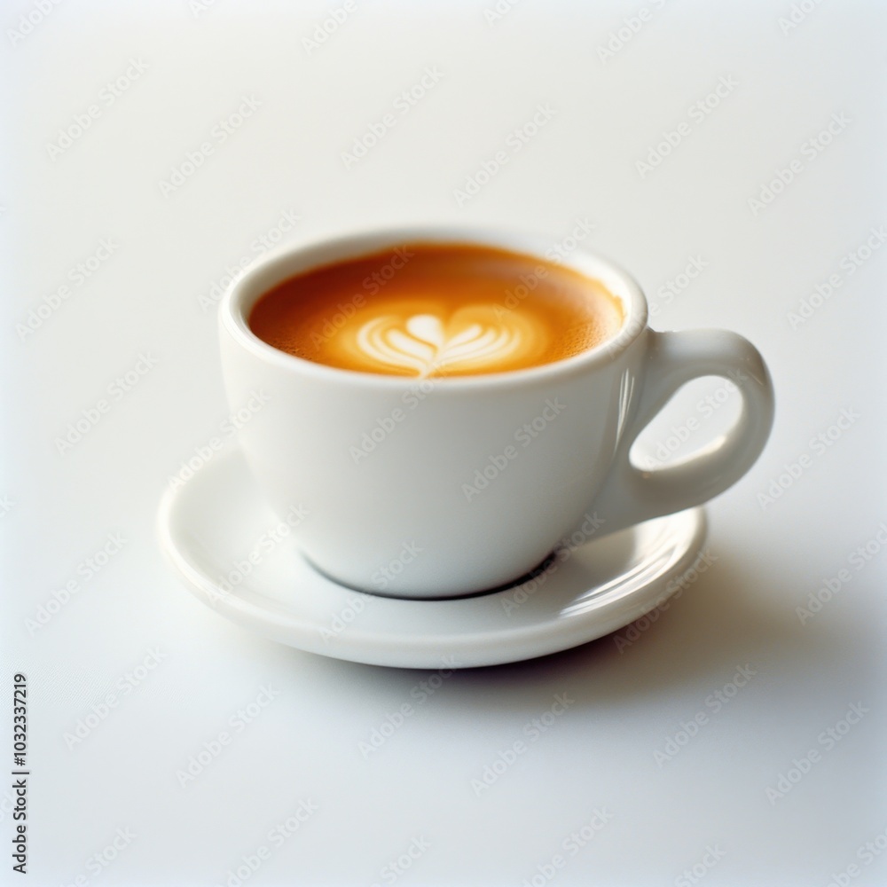 Rich espresso coffee shot with perfect crema in a minimalist white ceramic cup
Rich espresso coffee shot with perfect crema in a minimalist white ceramic cup