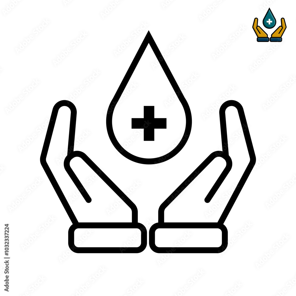 hand icon. take care of your blood health, live a healthy life, be orderly, take medicine, blood donation, anemia. outline design style. vector design template hand icon. take care of your blood health, live a healthy life, be orderly, take medicine, blood donation, anemia. outline design style. vector design template