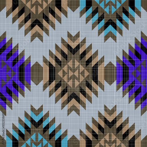 Navajo tribal vector seamless pattern. Native American ornament. Ethnic South Western decor style. Boho geometric ornament.