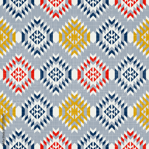 Navajo tribal vector seamless pattern. Native American ornament. Ethnic South Western decor style. Boho geometric ornament.