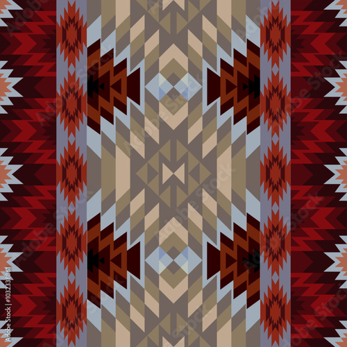 Navajo tribal vector seamless pattern. Native American ornament. Ethnic South Western decor style. Boho geometric ornament.