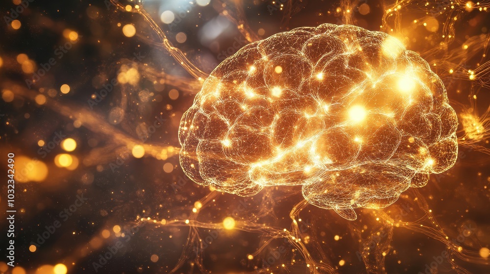 Glowing Neural Network Concept with Holographic Effect Glowing Neural Network Concept with Holographic Effect