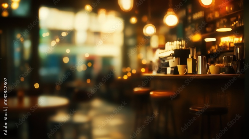 Cafe Bar Interior with Blurred Background Cafe Bar Interior with Blurred Background