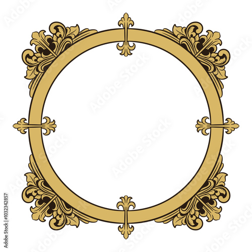 window mirror frame engraved gold