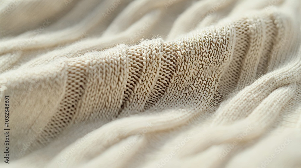 Close-Up Texture of Cozy Knitted Fabric for Soft Autumn and Winter Style Close-Up Texture of Cozy Knitted Fabric for Soft Autumn and Winter Style