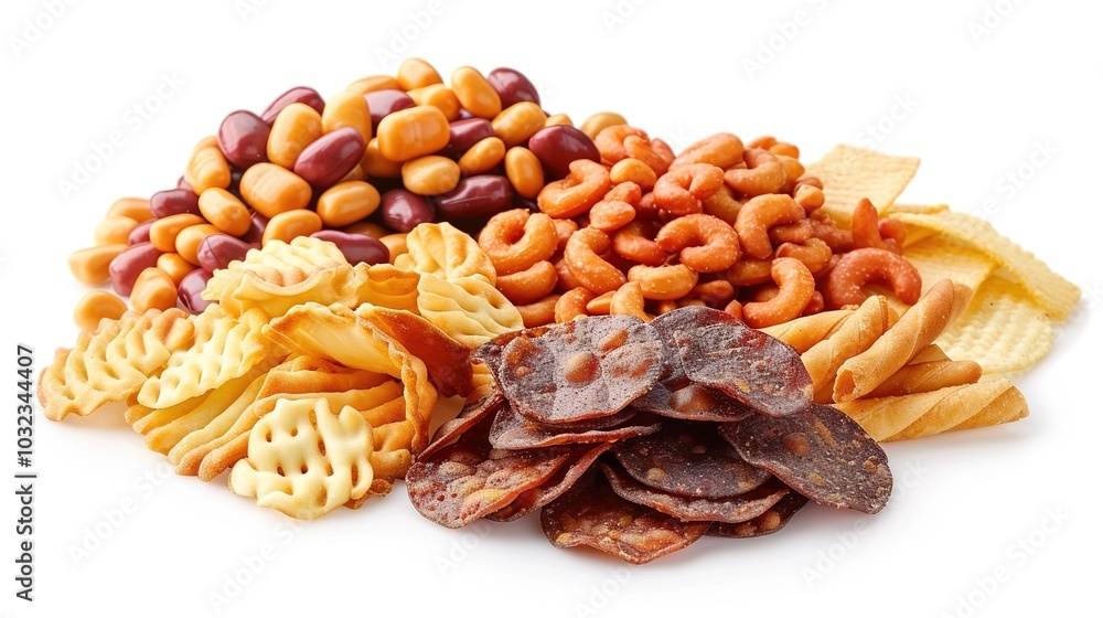 A Snack on White Background - a delicious and inviting visual. The snack placed on a pure white backdrop creates an appealing and mouthwatering scene. A Snack on White Background - a delicious and inviting visual. The snack placed on a pure white backdrop creates an appealing and mouthwatering scene.