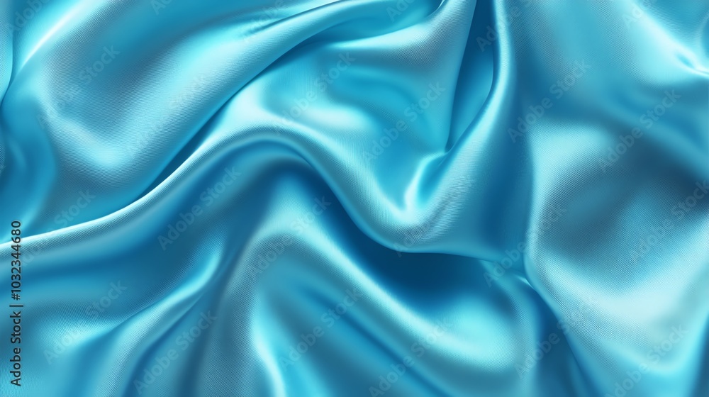 Soft, rippled blue satin fabric with a hint of purple, perfect for elegant fashion backdrop Soft, rippled blue satin fabric with a hint of purple, perfect for elegant fashion backdrop