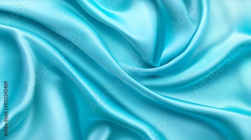 Wallpaper Mural Smooth, rippled sky blue satin fabric with a luxurious texture, perfect for elegant fashion and decoration Torontodigital.ca