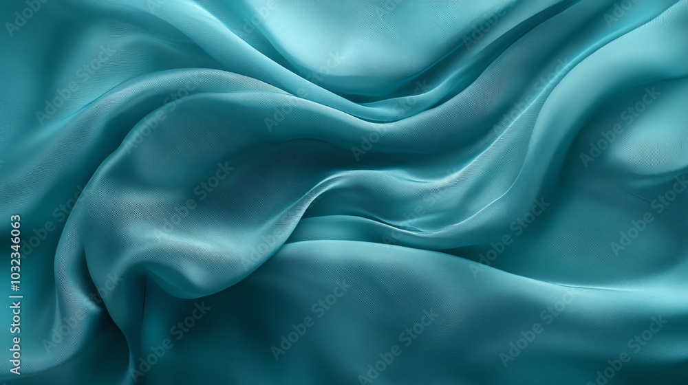 Soft, rippled blue satin fabric with a hint of purple, perfect for elegant fashion backdrop Soft, rippled blue satin fabric with a hint of purple, perfect for elegant fashion backdrop