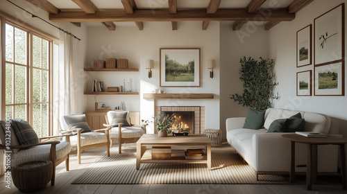 Wallpaper Mural Cozy and inviting modern living room with natural decor Torontodigital.ca