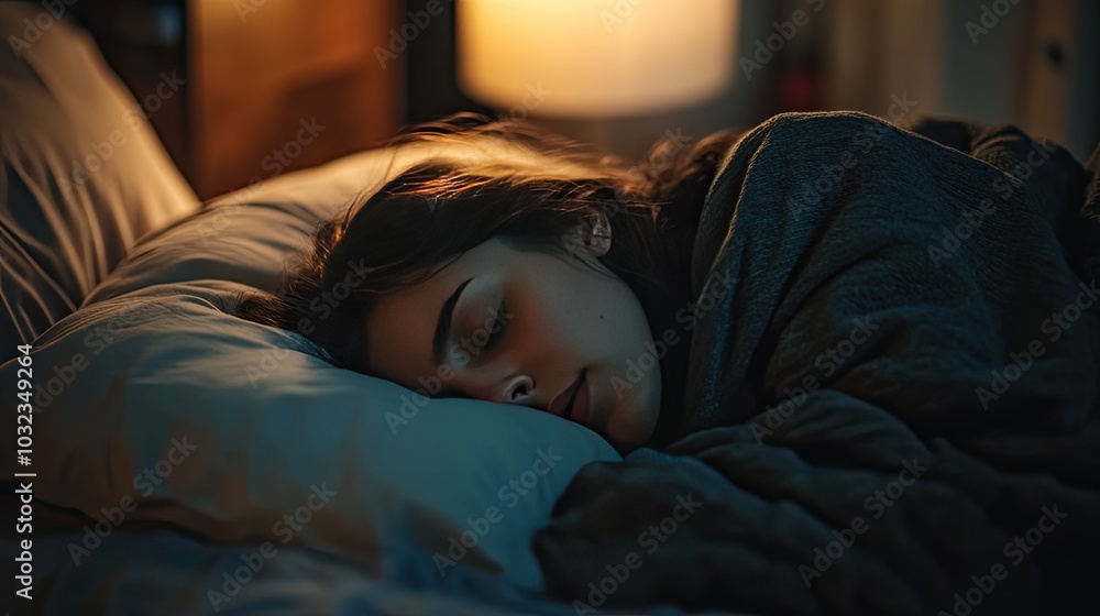 A person cozy under a weighted blanket, sleeping soundly in a dimly lit room, emphasizing the benefits of therapeutic sleep products. A person cozy under a weighted blanket, sleeping soundly in a dimly lit room, emphasizing the benefits of therapeutic sleep products.