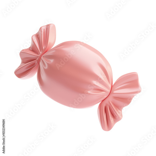 pink candy 3d render icon isolated on transparent background cutout photo