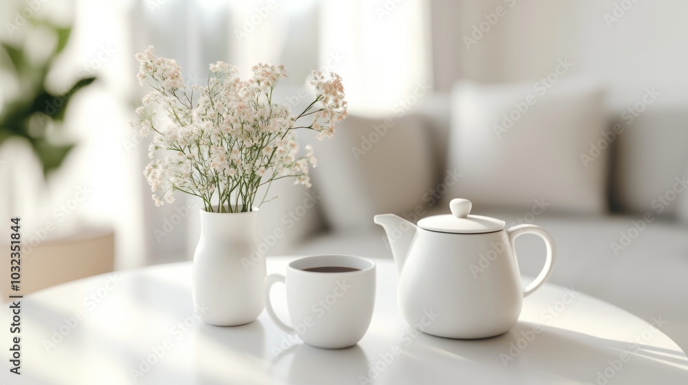 Tea Time in a Minimalist Setting Tea Time in a Minimalist Setting