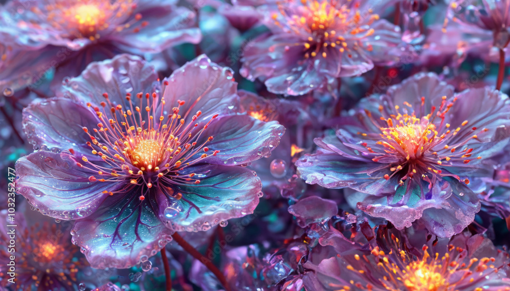 Purple crystal, glass, magic flowers. Purple crystal, glass, magic flowers.