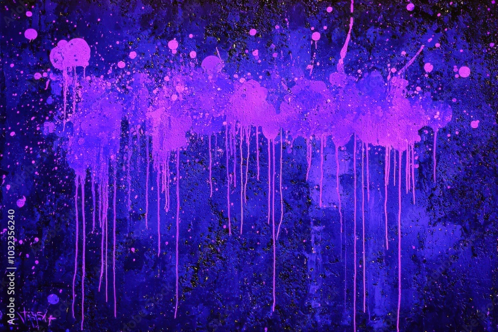 An abstract painting featuring vibrant purple hues with splashes and drips, conveying a sense of emotion and creativity. An abstract painting featuring vibrant purple hues with splashes and drips, conveying a sense of emotion and creativity.