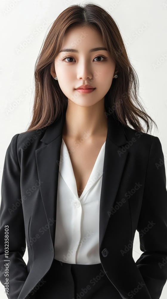 Portrait Young asian woman businesswoman isolated white background, remove background, Generative AI Portrait Young asian woman businesswoman isolated white background, remove background, Generative AI