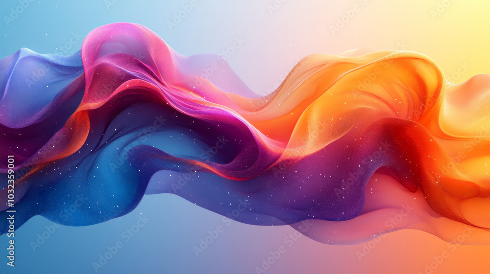 Soft gradient waves flowing in an abstract form, blending smoothly, isolated on a vibrant background, Soft gradient waves flowing in an abstract form, blending smoothly, isolated on a vibrant background,