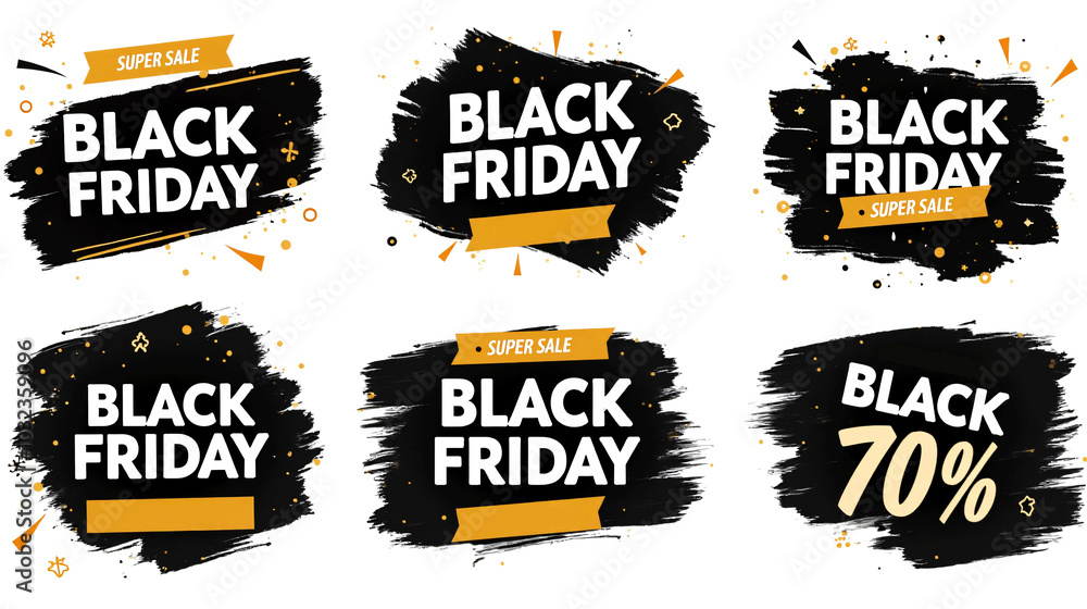 Fototapeta premium Eye-Catching Black Friday Promotional Graphics Set