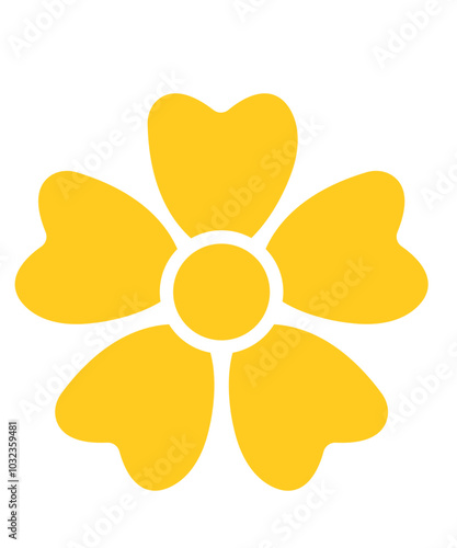 Flower clip art design on plain white transparent isolated background for card, shirt, hoodie, sweatshirt, apparel, card, tag, mug, icon, poster or badge