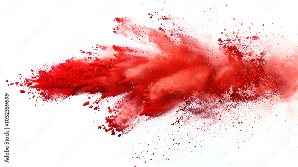 abstract red powder explosion closeup of red dust particle splash on white background ,Freeze motion of red powder exploding, isolated on white background abstract red powder explosion closeup of red dust particle splash on white background ,Freeze motion of red powder exploding, isolated on white background