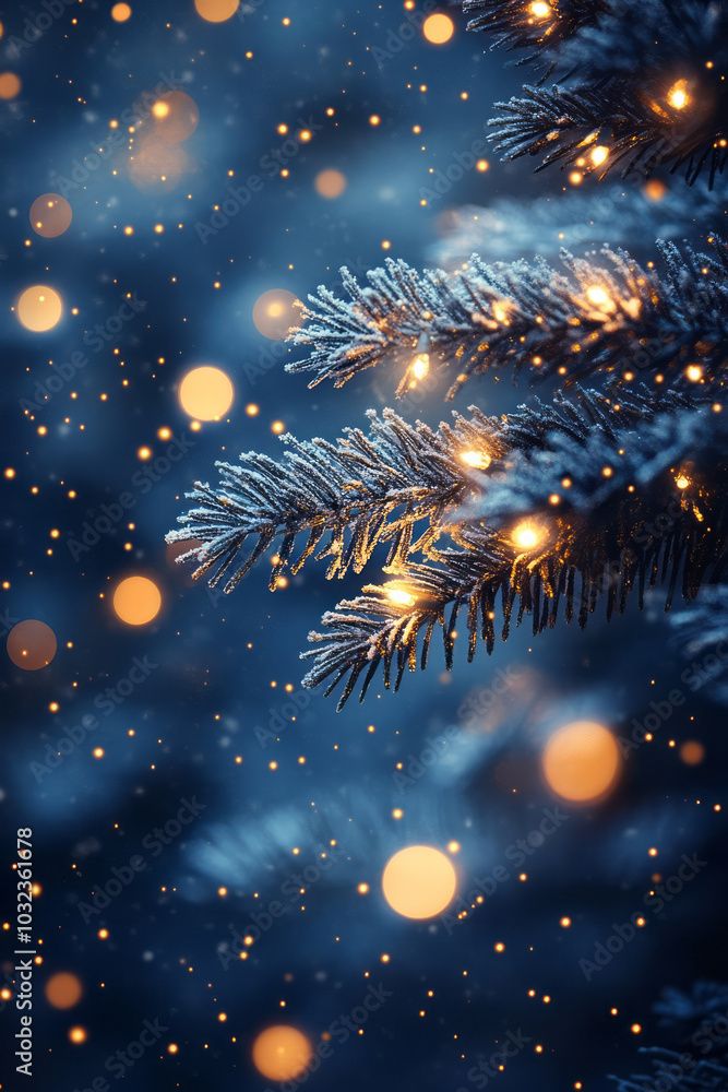 Soft silver bokeh lights glowing gently on a deep blue backdrop, evoking a wintery festive mood, Soft silver bokeh lights glowing gently on a deep blue backdrop, evoking a wintery festive mood,
