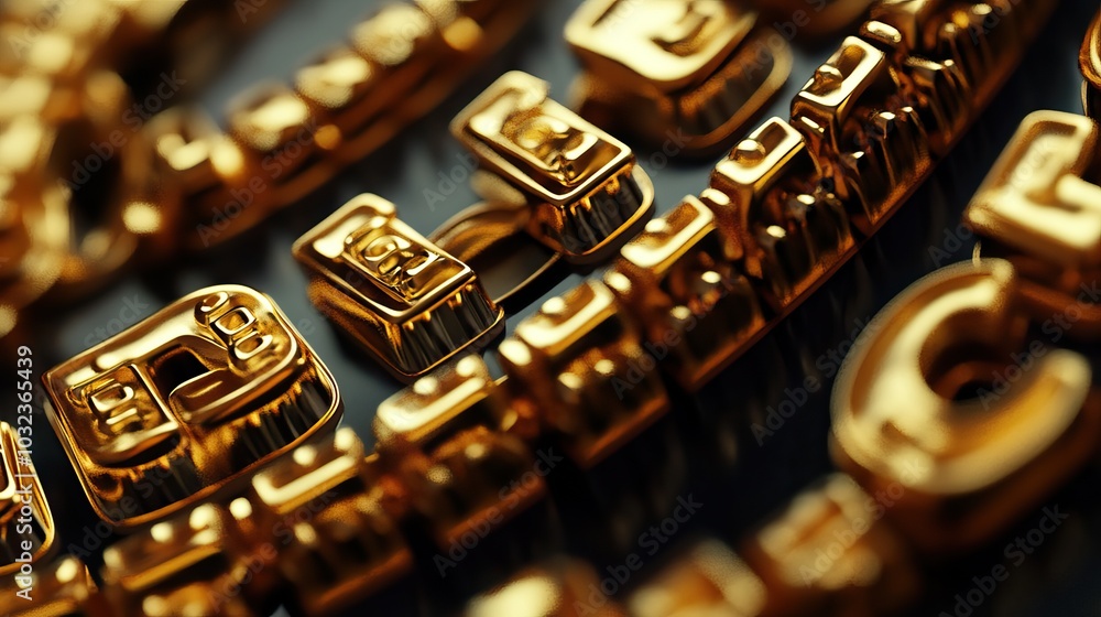 Golden Letters on Dark Background Golden Letters on Dark Background