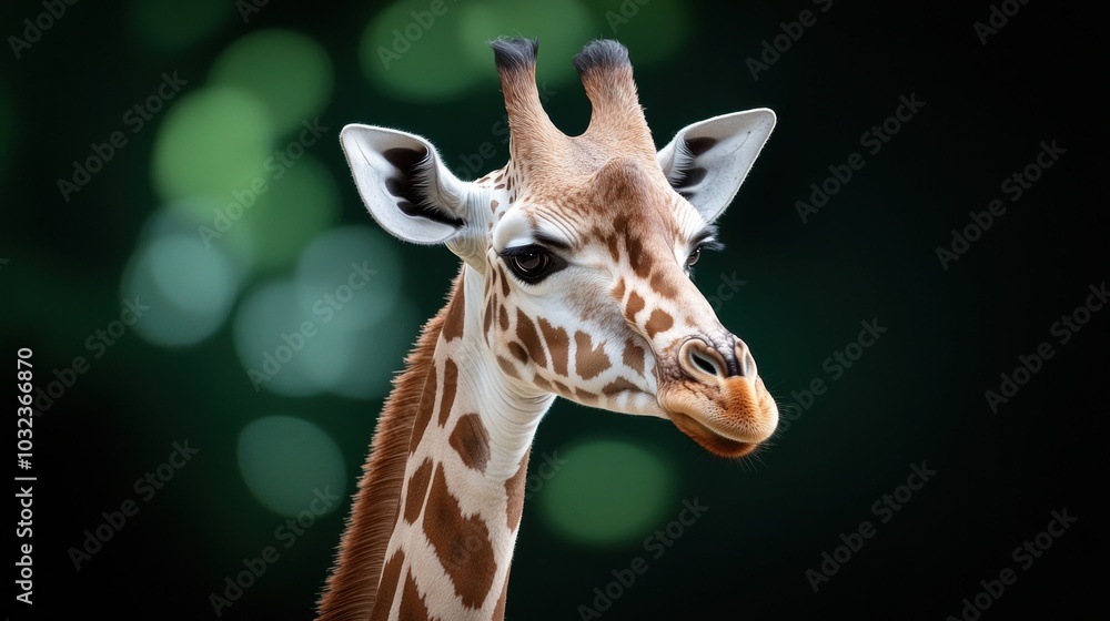 Fototapeta premium Close-Up of a Giraffe with Soft Background
