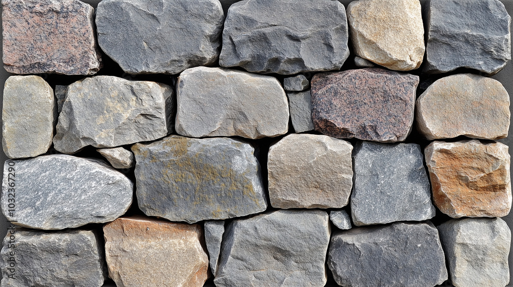 Fototapeta premium Textured stone wall in natural style, durable background, copy space