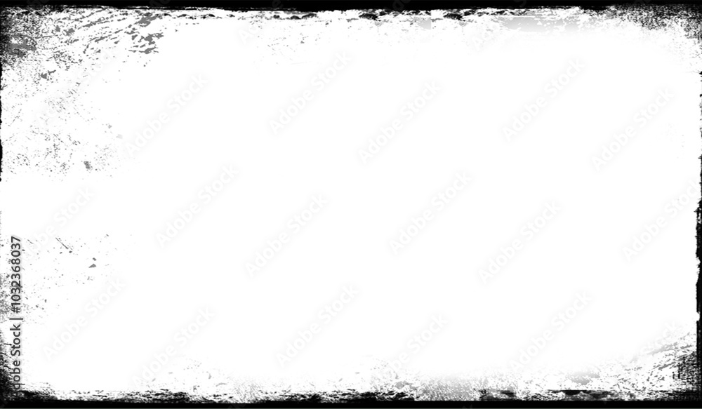 Fototapeta premium White background with black rough border frame empty banner