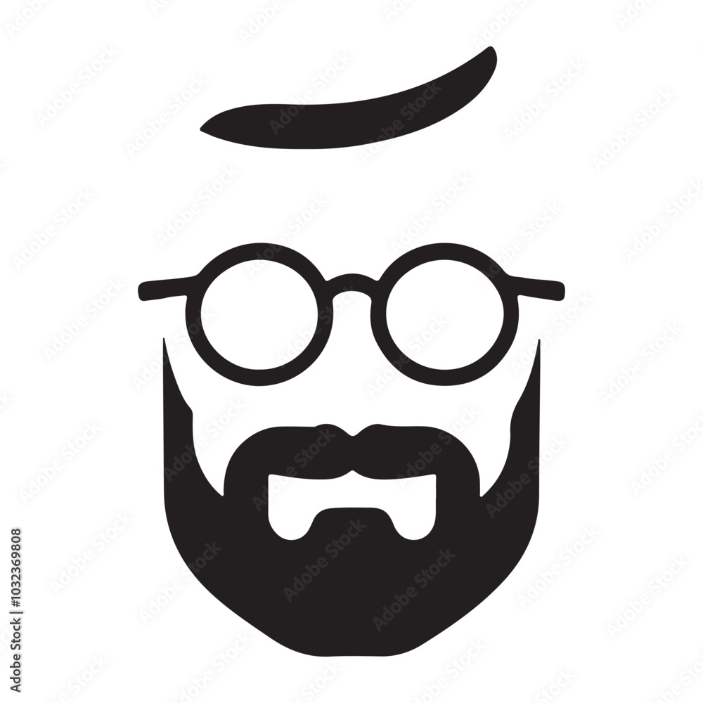 Male person face and upper body in front view. Flat design vector character illustration Male person face and upper body in front view. Flat design vector character illustration