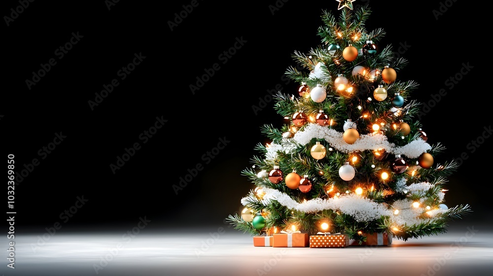 Beautifully decorated Christmas tree with twinkling lights shiny ornaments and a festive cozy atmosphere perfect for holiday and winter themed backgrounds wallpapers and imagery Beautifully decorated Christmas tree with twinkling lights shiny ornaments and a festive cozy atmosphere perfect for holiday and winter themed backgrounds wallpapers and imagery