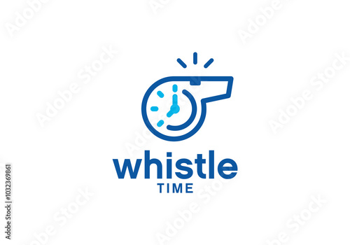 time with whistle logo. sport symbol design template