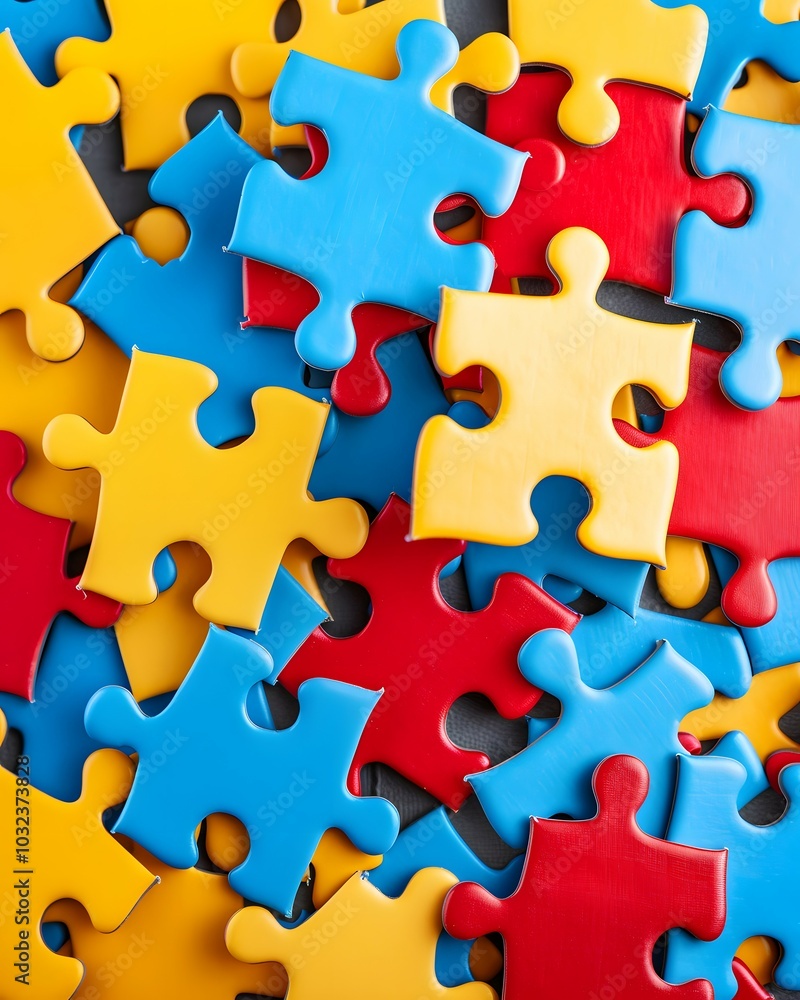 Colorful Puzzle Pieces Creating a Fun and Playful Pattern Colorful Puzzle Pieces Creating a Fun and Playful Pattern