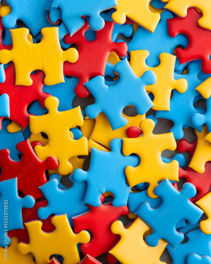 Colorful Puzzle Pieces Creating a Fun and Playful Pattern Colorful Puzzle Pieces Creating a Fun and Playful Pattern