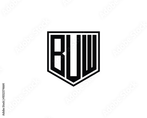 BUW logo design vector template. BUW