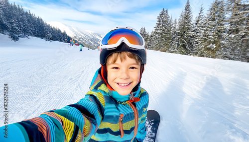 Kind beim Skifahren 