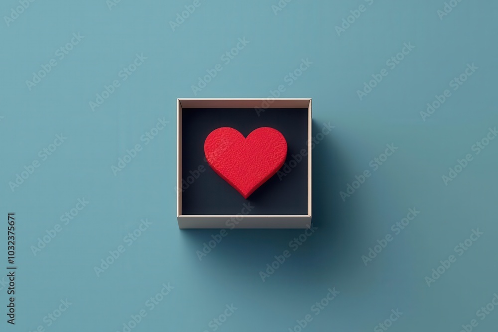 Heart in a gift box, symbolizing a loving surprise, flat design illustration Heart in a gift box, symbolizing a loving surprise, flat design illustration