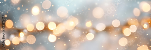 Soft, glowing bokeh lights create magical atmosphere, perfect for festive celebrations and winter scenes. warm hues blend beautifully, evoking sense of joy and wonder