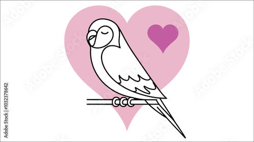 love bird isolated coloring page for kids and adult vector art line art illustration