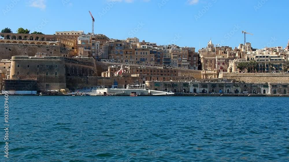 Valletta, Malta - September 26 2024: Valletta city view of the sea