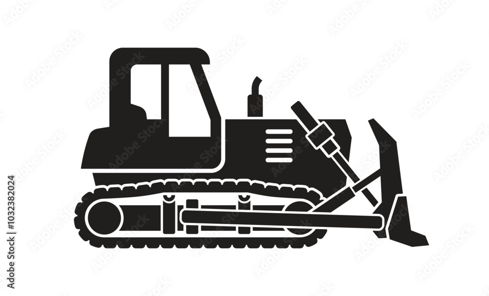simple bulldozer construction vehicle silhouette side view transparent background simple bulldozer construction vehicle silhouette side view transparent background