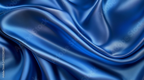 Elegant blue satin drapery with soft, smooth texture, perfect for luxury fashion backdrop