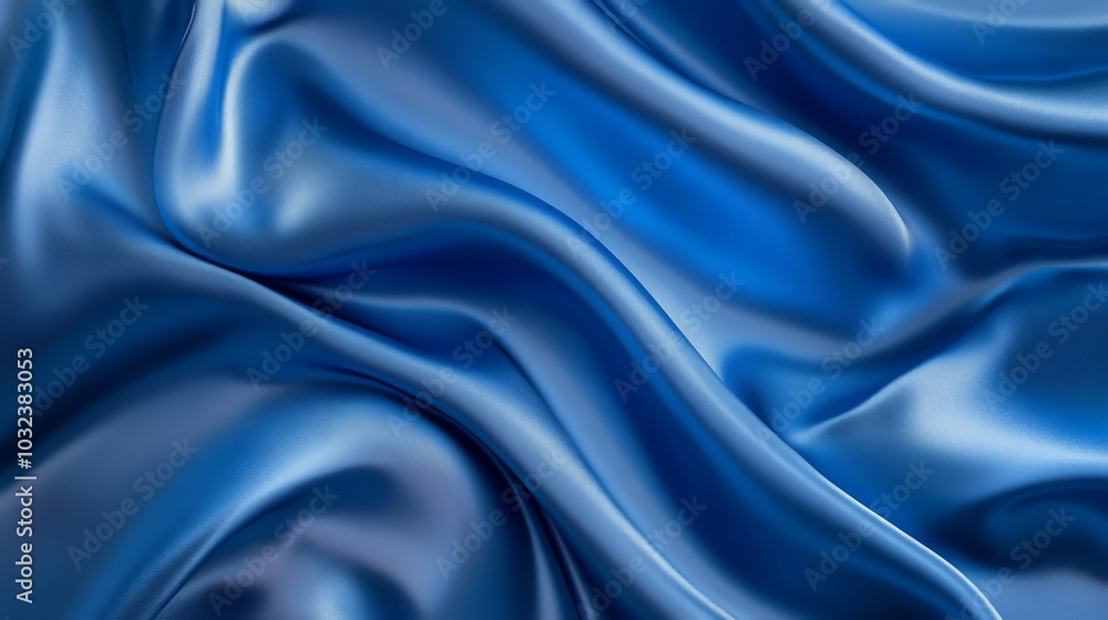 Silk blue satin fabric backdrop with smooth, shiny, soft texture in blue color, perfect for luxurious decoration Silk blue satin fabric backdrop with smooth, shiny, soft texture in blue color, perfect for luxurious decoration