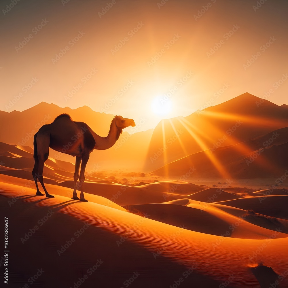 Camel on a desert Camel on a desert