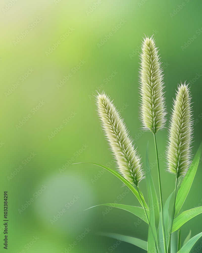 Tranquil Close-Up of Green Furry Plants in Nature Tranquil Close-Up of Green Furry Plants in Nature