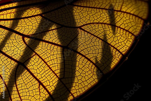 Shadowed Insect WingA detailed close up of an insect wing with i