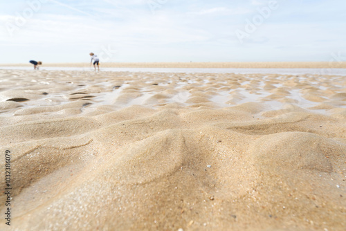 Sand am Strand von De Haan an der belgischen Nordseeküste bei Ebbe photo